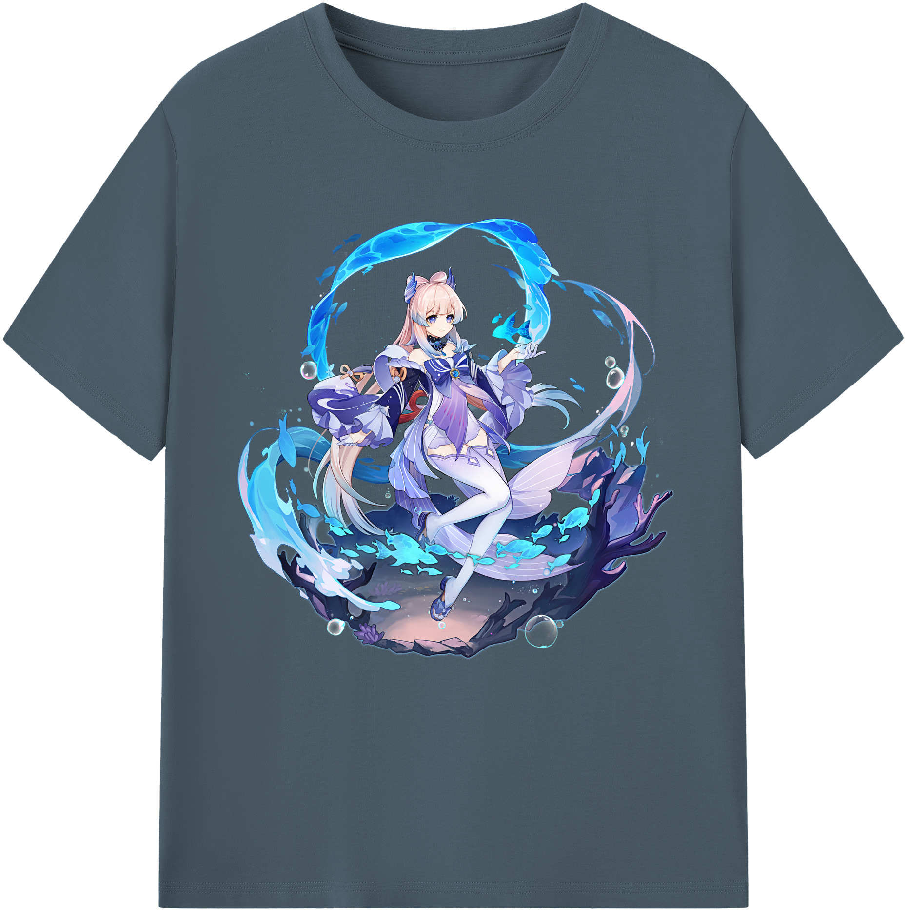 げんし神 珊瑚宮心海 サンゴノミヤ・ココミ genshin Sangonomiya Kokomi 綿100％半袖Tシャツ（フロントプリント）